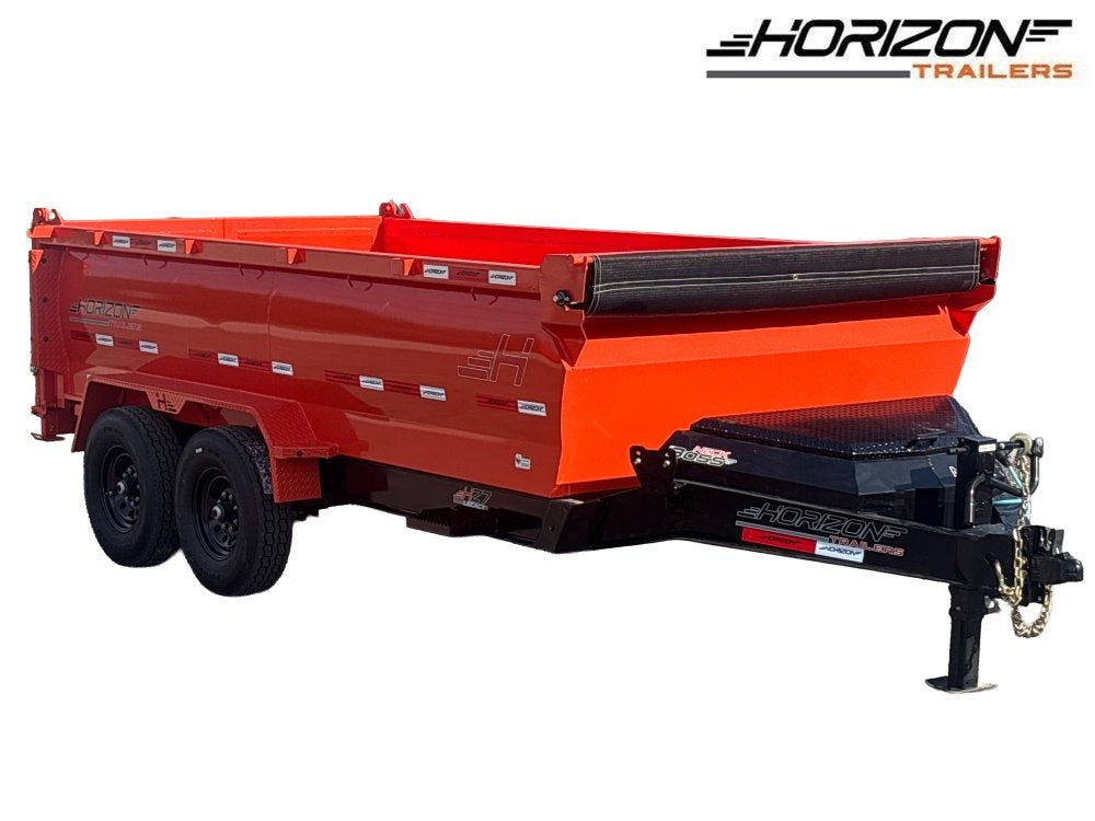 14' HZ7 Dump 36" Sides - 7K Axles - 620 Scissor - Bumper Pull Dump - Dump Trailers - TrailerSwap