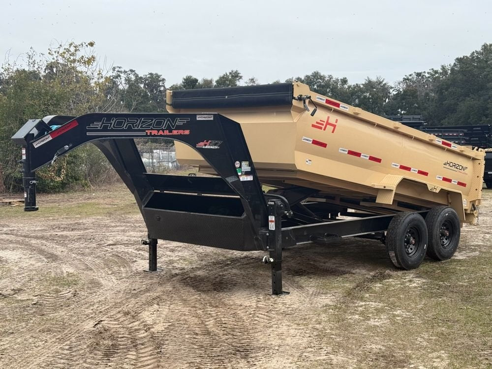 14' HZ7 GN Dump 36" Sides - 8K Axles - 620 Scissor - 14 ply Tires - 2 Speed Jack - Gooseneck Dump - Dump Trailers - TrailerSwap