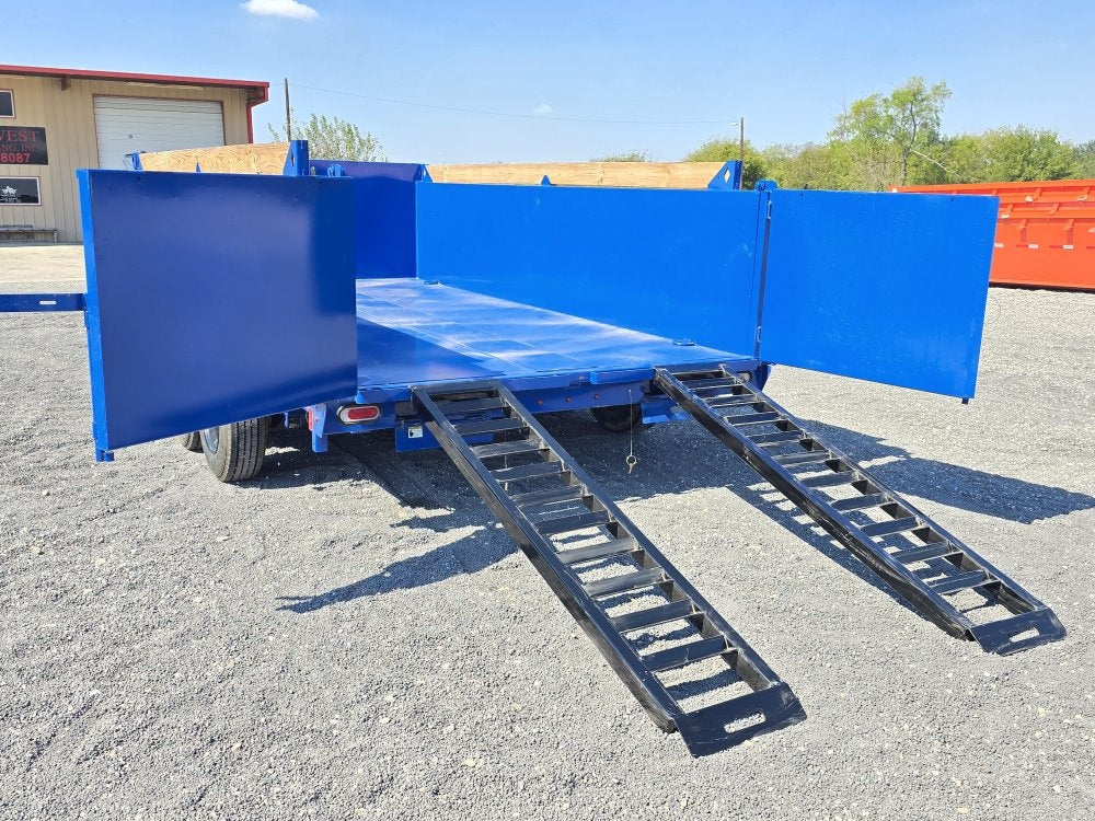 14' LPT BP Low Profile Dump Trailer - 8k Axles - Telescopic - Bumper Pull Dump - Dump Trailers - TrailerSwap