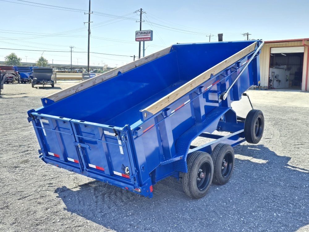 14' LPT BP Low Profile Dump Trailer - 8k Axles - Telescopic - Bumper Pull Dump - Dump Trailers - TrailerSwap