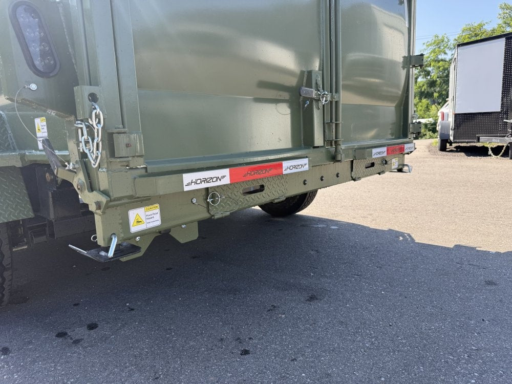 14' LZ7 Dump Trailer 42" Walls - Telescopic Lift - 14K GWVR - Hydraulic Jacks - 3 Way Door - Ramps - Bumper Pull Dump - Dump Trailers - TrailerSwap