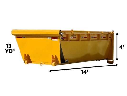 14' Roll Off Bin - 4' Side Wall - 7 Gauge Floor - Roll Off Bin - RO 14x4 Bin - TrailerSwap
