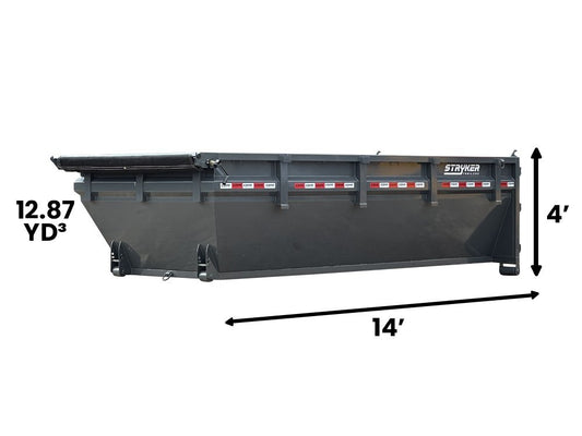14' Roll Off Bin 4' Walls - Dark Gray - #SR2-1234 - Roll Off Bin - RO 14x4 Bin - TrailerSwap