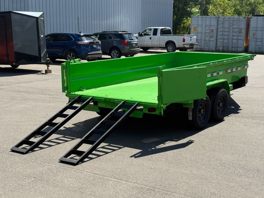 14' SDT Dump Trailer 24" Side Walls - 521 Scissor Lift - 3 Way Gate - Bumper Pull Dump - Dump Trailers - TrailerSwap