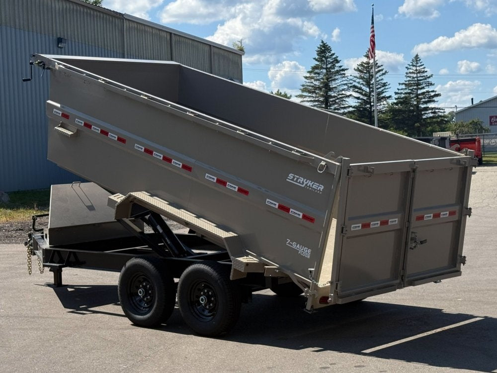 14' SDT Dump Trailer 48" Side Walls - 620 Scissor Lift - 3 Way Gate - Bumper Pull Dump - Dump Trailers - TrailerSwap