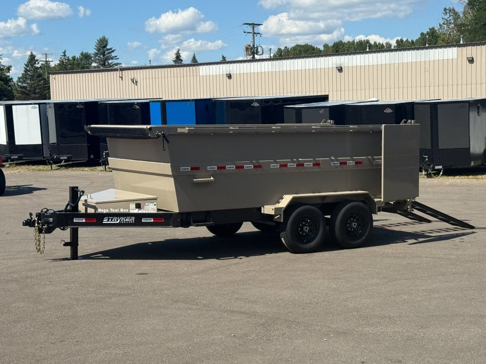 14' SDT Dump Trailer 48" Side Walls - 620 Scissor Lift - 3 Way Gate - Bumper Pull Dump - Dump Trailers - TrailerSwap