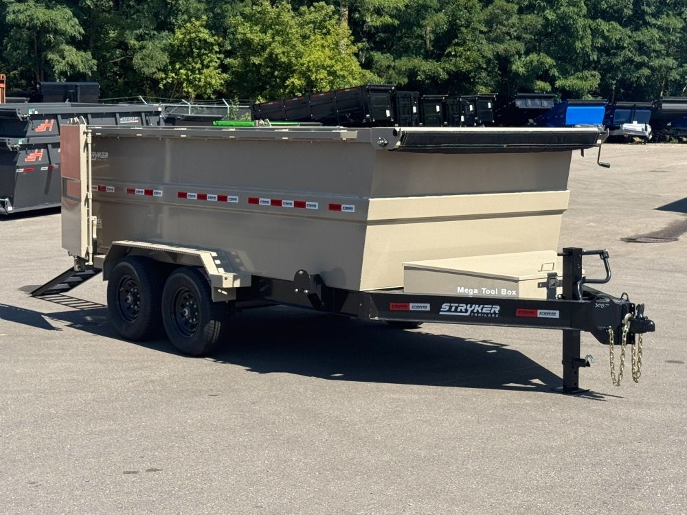 14' SDT Dump Trailer 48" Side Walls - 620 Scissor Lift - 3 Way Gate - Bumper Pull Dump - Dump Trailers - TrailerSwap