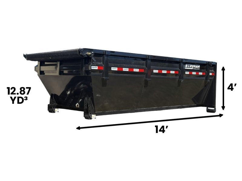 14' SR2 Roll Off Bin 4' Walls - Black - #SR2-1188 - Roll Off Bin - RO 14x4 Bin - TrailerSwap