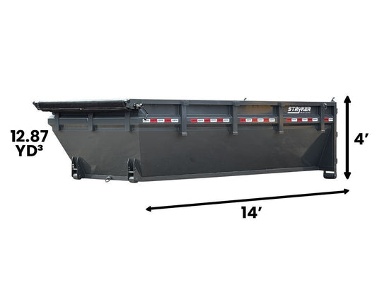 14' Stryker Roll Off Bin - 4' Side Walls - Roll Off Bin - RO 14x4 Bin - TrailerSwap