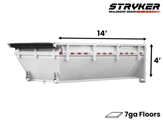 14' Stryker Roll Off Bin - 4' Side Walls - Roll Off Bin - RO 14x4 Bin - TrailerSwap