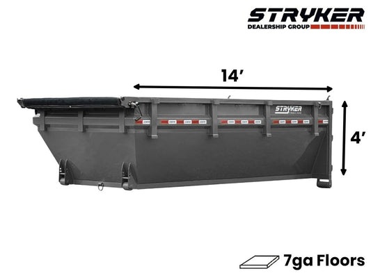 14' Stryker Roll Off Bin - 4' Side Walls - Roll Off Bin - RO 14x4 Bin - TrailerSwap