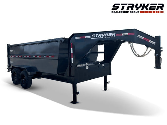 14' Stryker SDT Gooseneck Dump Trailer 48" Side Walls - (2) 7k Axles - Gooseneck Dump - Dump Trailers - TrailerSwap