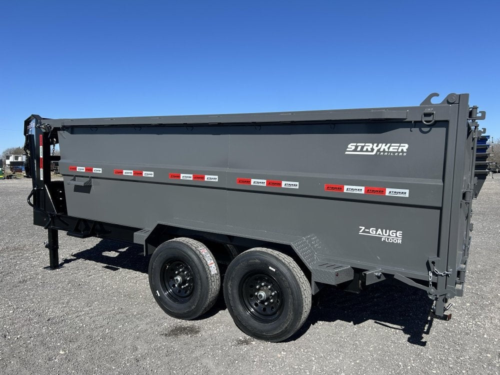 14' Stryker SDT Gooseneck Dump Trailer 48" Side Walls - (2) 7k Axles - Gooseneck Dump - Dump Trailers - TrailerSwap