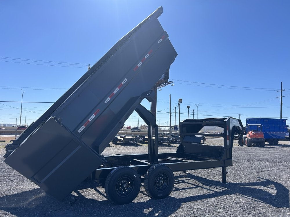 14' Stryker SDT Gooseneck Dump Trailer 48" Side Walls - (2) 7k Axles - Gooseneck Dump - Dump Trailers - TrailerSwap
