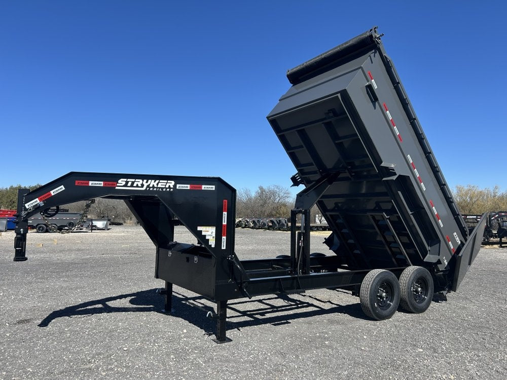 14' Stryker SDT Gooseneck Dump Trailer 48" Side Walls - (2) 7k Axles - Gooseneck Dump - Dump Trailers - TrailerSwap