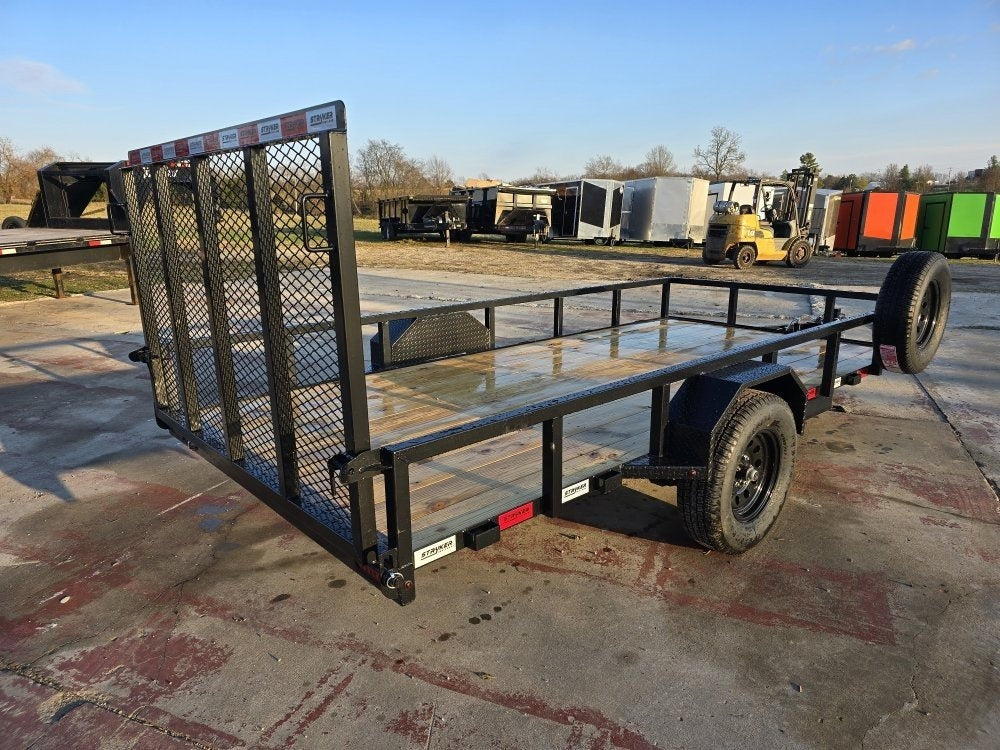 14' Utility Trailer (2) 3.5K Axles, 77" Wide, Side Ramps and 4' Gate - Utility & SXS - TrailerSwap