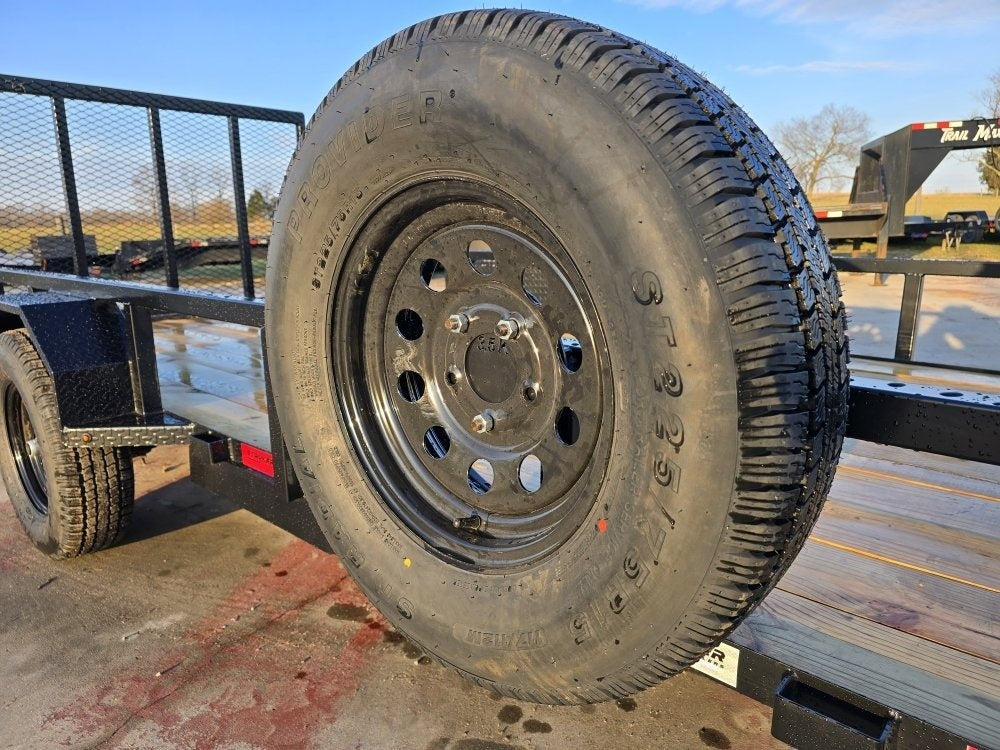 14' Utility Trailer (2) 3.5K Axles, 77" Wide, Side Ramps and 4' Gate - Utility & SXS - TrailerSwap