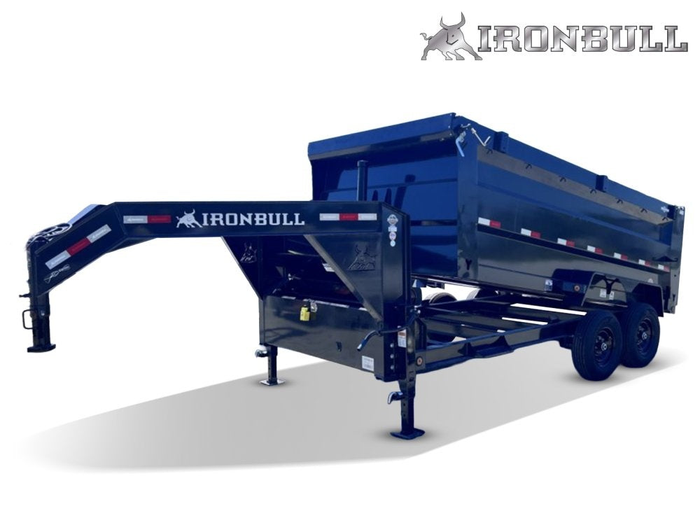 14' x 83" Iron Bull DTG Gooseneck Dump Trailer 48" Side Walls - (2) 7,000 lb Axles, Telescopic Lift - Dump Trailers - Dump Trailers - TrailerSwap
