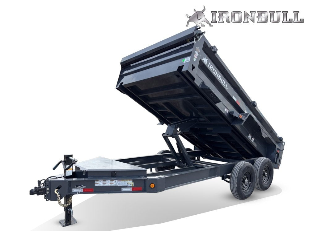 14' x 83" Iron Bull DWB Bumper Pull Dump Trailer 24" Side Walls - (2) 7,000 lb Axles - Bumper Pull Dump - Dump Trailers - TrailerSwap