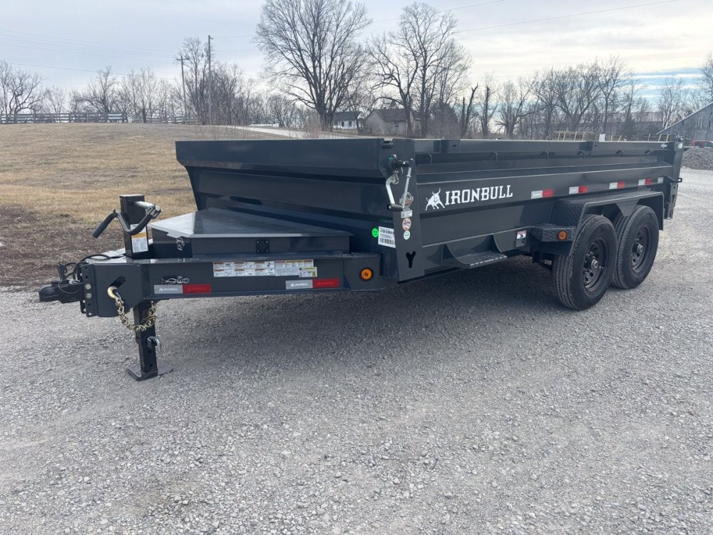 14' x 83" Iron Bull DWB Bumper Pull Dump Trailer 24" Side Walls - (2) 7,000 lb Axles - Bumper Pull Dump - Dump Trailers - TrailerSwap