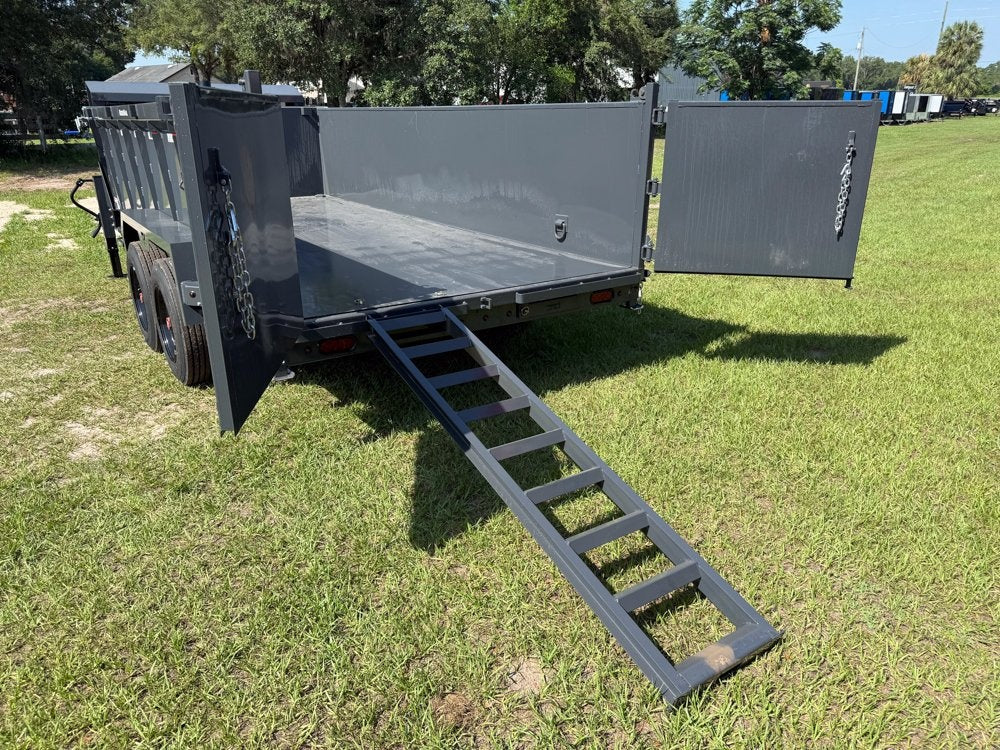 16' DT GN Dump 36" Sides - 8K Axles - Telescopic Lift - Gooseneck Dump - Dump Trailers - TrailerSwap