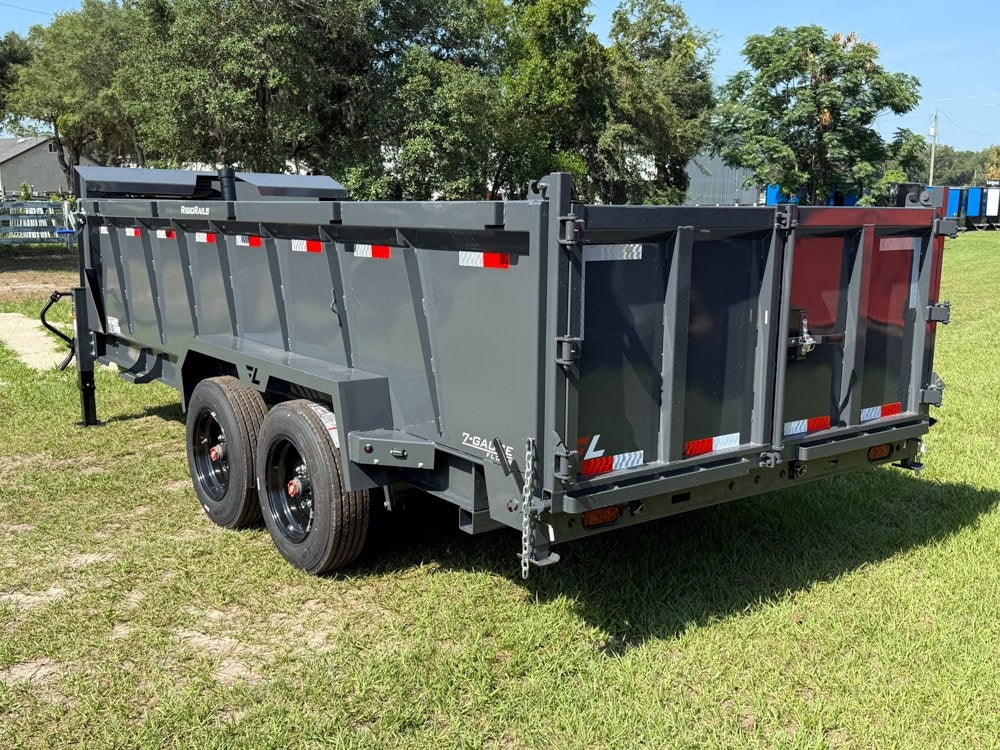 16' DT GN Dump 36" Sides - 8K Axles - Telescopic Lift - Gooseneck Dump - Dump Trailers - TrailerSwap