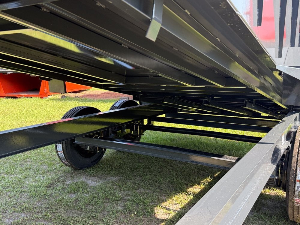 16' DT GN Dump 36" Sides - 8K Axles - Telescopic Lift - Gooseneck Dump - Dump Trailers - TrailerSwap