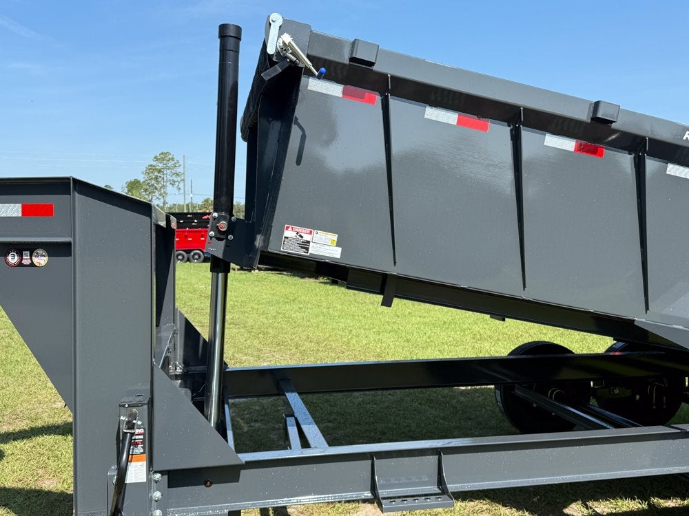 16' DT GN Dump 36" Sides - 8K Axles - Telescopic Lift - Gooseneck Dump - Dump Trailers - TrailerSwap