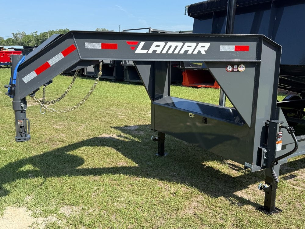 16' DT GN Dump 36" Sides - 8K Axles - Telescopic Lift - Gooseneck Dump - Dump Trailers - TrailerSwap