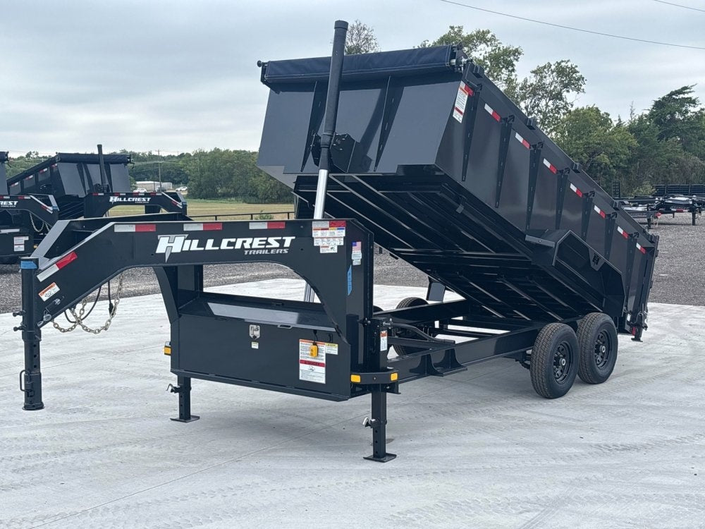 16' Dump Trailer GN 40" Side Walls - Telescopic Lift - 7k Axles - Gooseneck Dump - Dump Trailers - TrailerSwap