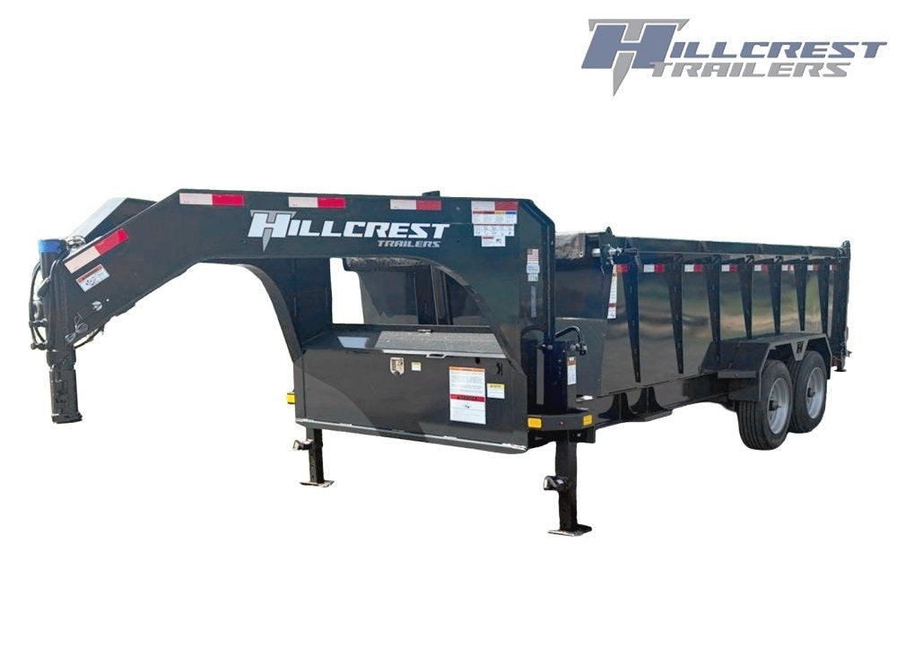 16' Dump Trailer GN 40" Side Walls - Telescopic lift - 8k Axles - Gooseneck Dump - Dump Trailers - TrailerSwap