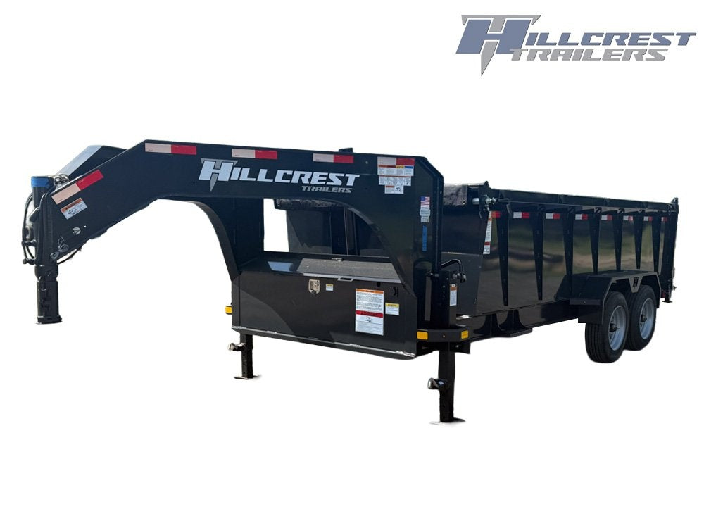 16' Dump Trailer GN 40" Side Walls - Telescopic lift - 8k Axles - Gooseneck Dump - Dump Trailers - TrailerSwap