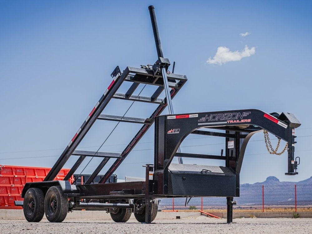 16' Horizon HRD Gooseneck Roll Off Base Trailer Telescopic 12K Lift - (2) 10K Axles - Roll Off Base Trailer - RO 16' Gooseneck - TrailerSwap