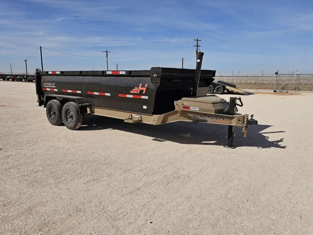16' Horizon HZ7 Bumper Pull Dump Trailer 36" Side Walls - (2) 8K Axles - Bumper Pull Dump - TrailerSwap