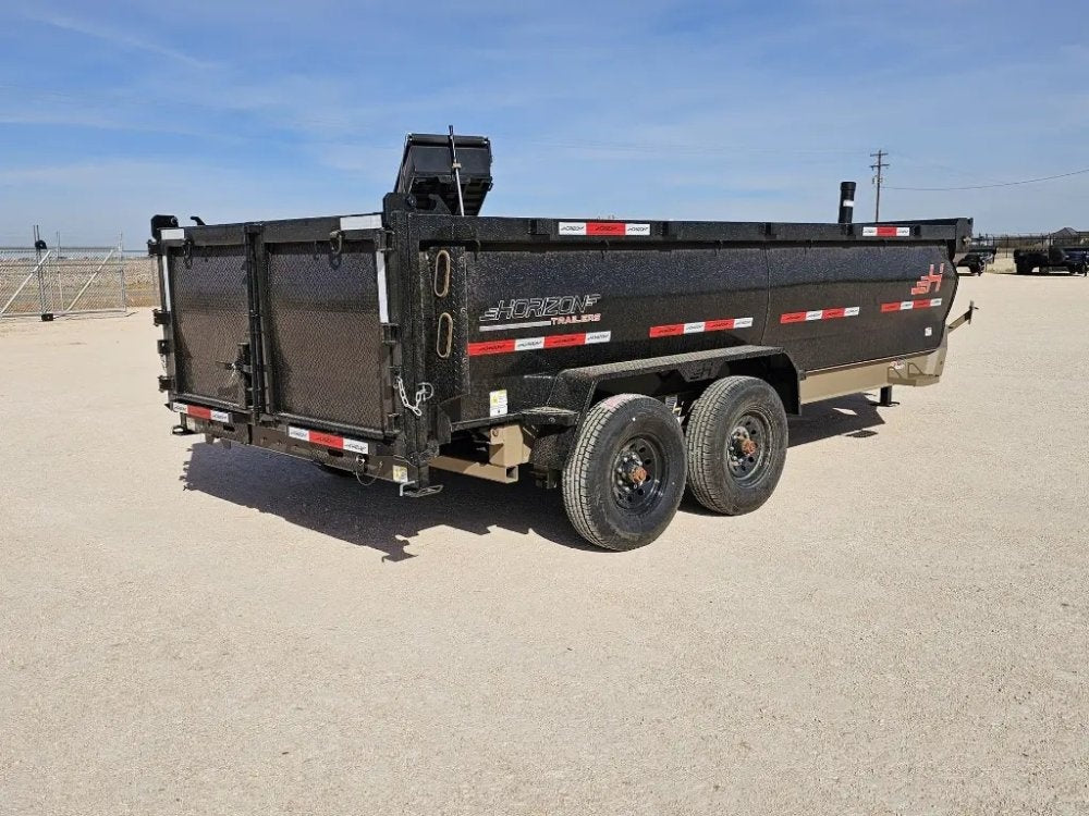 16' Horizon HZ7 Bumper Pull Dump Trailer 36" Side Walls - (2) 8K Axles - Bumper Pull Dump - TrailerSwap