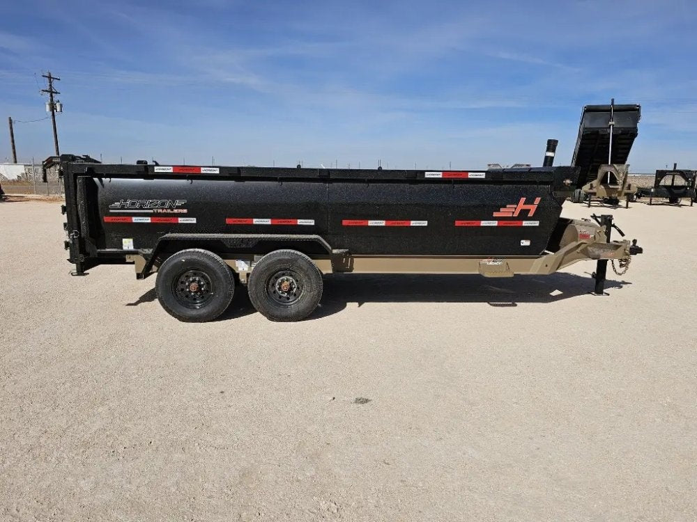 16' Horizon HZ7 Bumper Pull Dump Trailer 36" Side Walls - (2) 8K Axles - Bumper Pull Dump - TrailerSwap