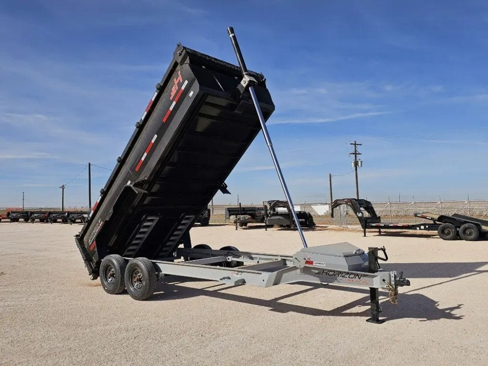 16' Horizon HZ7 Bumper Pull Dump Trailer 36" Side Walls - (2) 8K Axles - Bumper Pull Dump - TrailerSwap