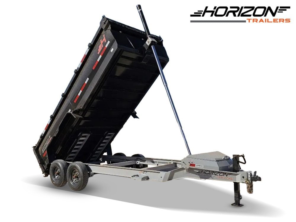 16' Horizon HZ7 Bumper Pull Dump Trailer 36" Side Walls - (2) 8K Axles - Bumper Pull Dump - TrailerSwap