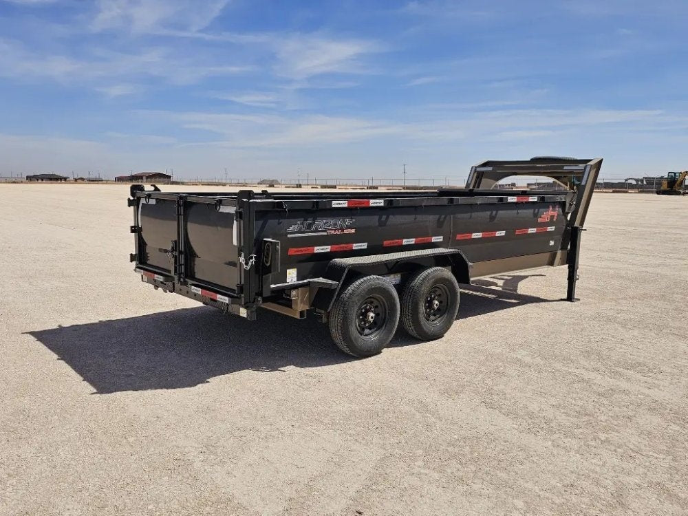 16' Horizon LZ7 Gooseneck Dump Trailer 30" Side Walls - (2) 7K Axles - Gooseneck Dump - TrailerSwap