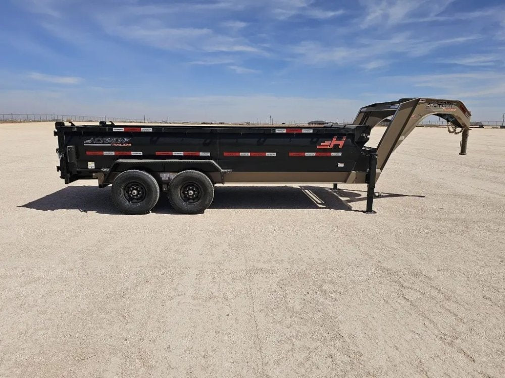 16' Horizon LZ7 Gooseneck Dump Trailer 30" Side Walls - (2) 7K Axles - Gooseneck Dump - TrailerSwap
