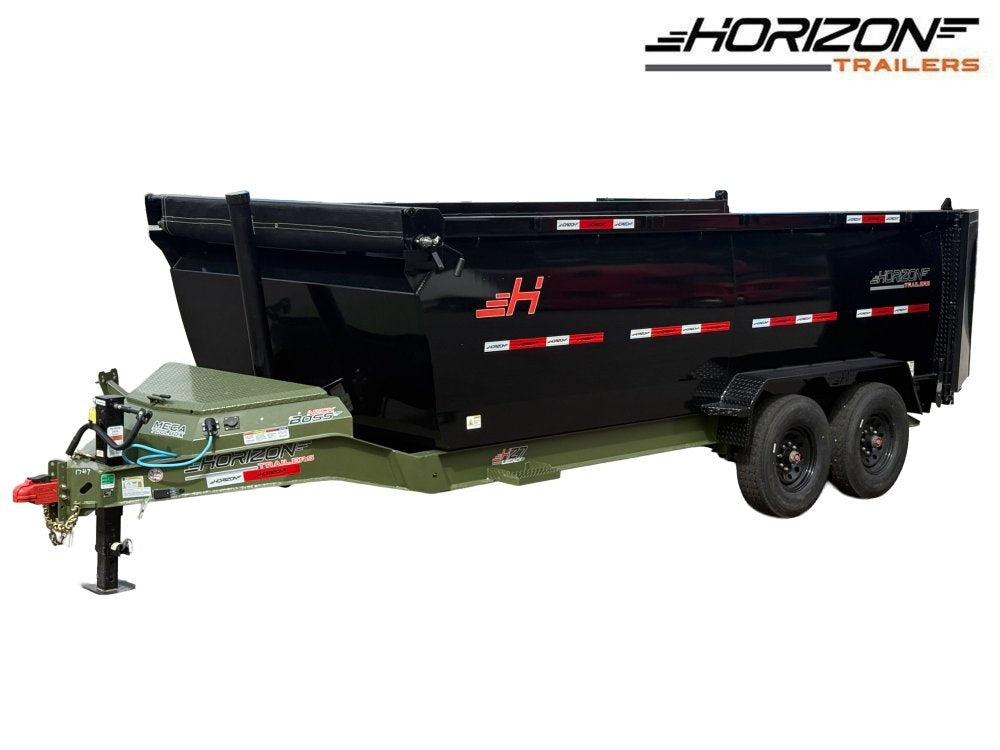 16' HZ7 Dump 48" Sides - 8K Axles - 12 Ton Telescopic Lift - 14 Ply Tires, 2 Speed Jack - Bumper Pull Dump - Dump Trailers - TrailerSwap