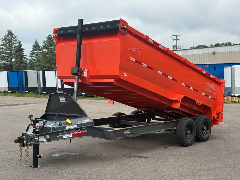 16' HZ7 Dump 48" Sides - 8K Axles - 12 Ton Telescopic Lift - 14 Ply Tires, 2 Speed Jack - Bumper Pull Dump - Dump Trailers - TrailerSwap
