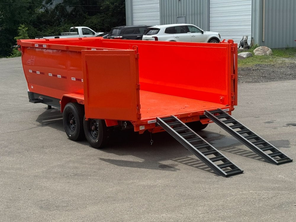 16' HZ7 Dump 48" Sides - 8K Axles - 12 Ton Telescopic Lift - 14 Ply Tires, 2 Speed Jack - Bumper Pull Dump - Dump Trailers - TrailerSwap