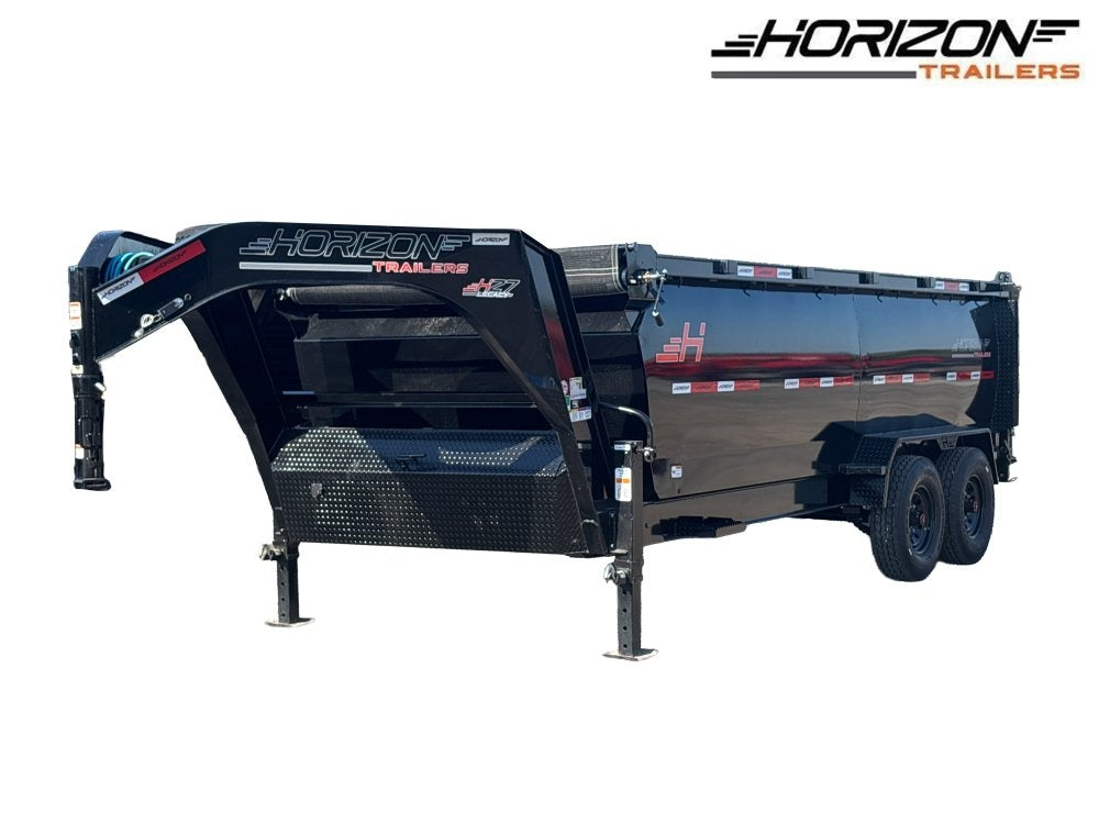 16' HZ7 GN Dump 48" Sides - 8K Axles - Gooseneck Dump - Dump Trailers - TrailerSwap