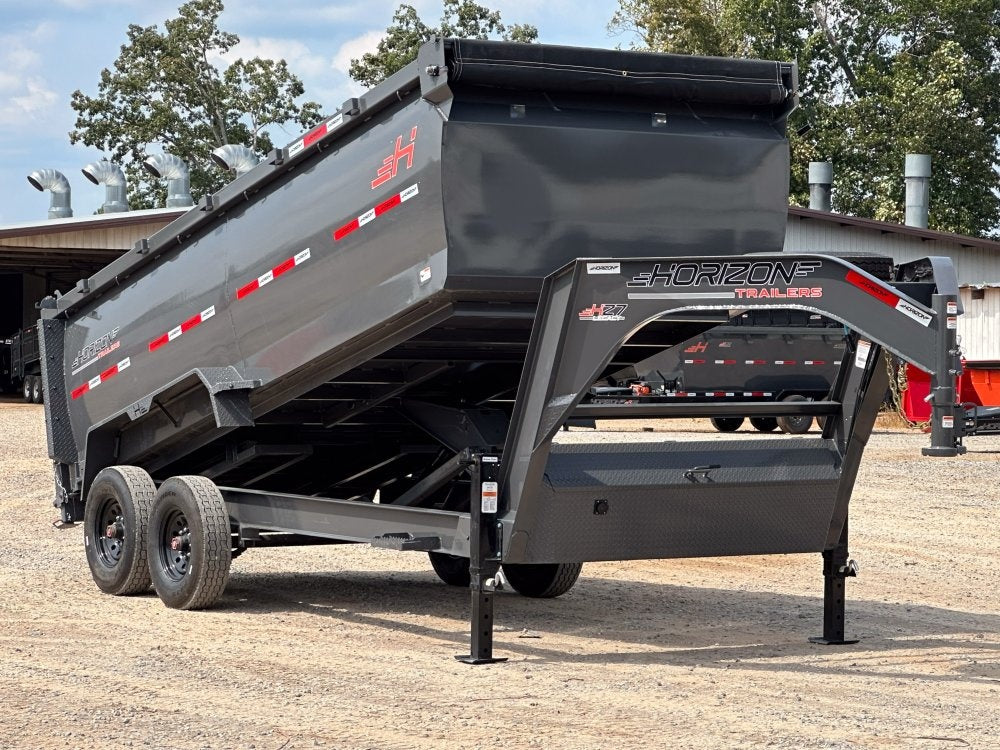 16' HZ7 GN Dump 48" Sides - 8K Axles - Gooseneck Dump - Dump Trailers - TrailerSwap