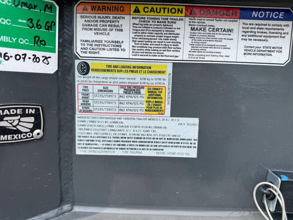 16' HZX BP Dump Trailer 10K Axles 4' High Sides - Bumper Pull Dump - Dump Trailers - TrailerSwap