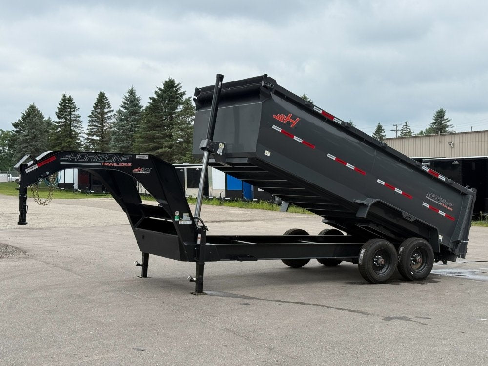 16' HZX GN Dump Trailer 10K Axles 4' High Sides - Gooseneck Dump - Dump Trailers - TrailerSwap