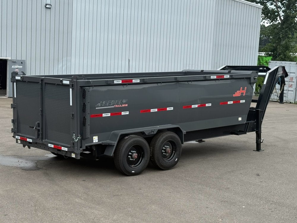 16' HZX GN Dump Trailer 10K Axles 4' High Sides - Gooseneck Dump - Dump Trailers - TrailerSwap