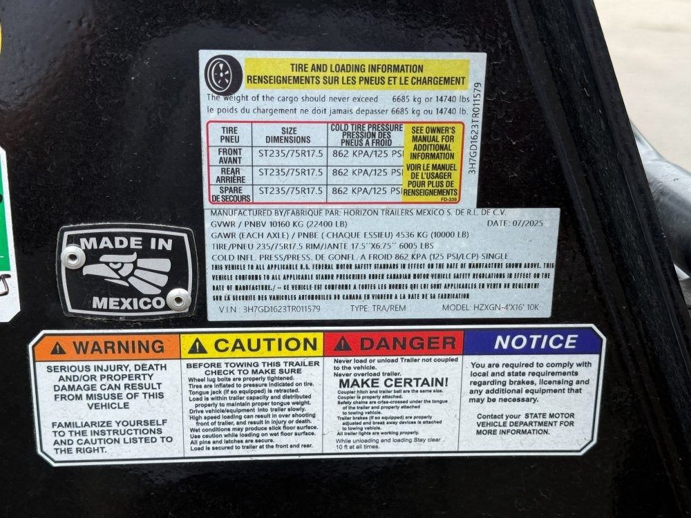 16' HZX GN Dump Trailer 10K Axles 4' High Sides - Gooseneck Dump - Dump Trailers - TrailerSwap