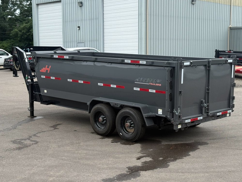 16' HZX GN Dump Trailer 10K Axles 4' High Sides - Gooseneck Dump - Dump Trailers - TrailerSwap
